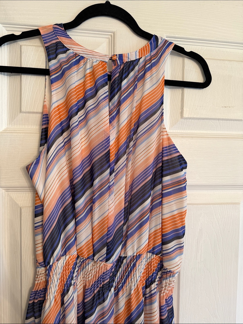 Nautica Halter Midi Dress in Orange, Blue & Cream Stripes L - Picture 4 of 5